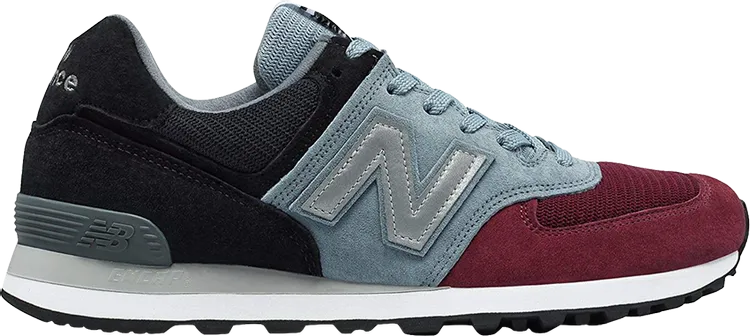 New Balance 574 'Burgundy Black Grey' sneakers, gray