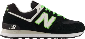 New Balance 574 sneakers, black/white/green