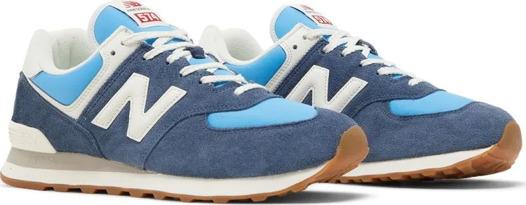 New Balance 574 sneakers, white/navy/blue