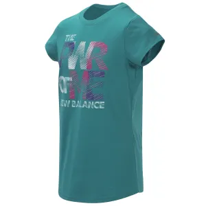 New Balance Girls Amazonite Short Sleeve Graphic Tee