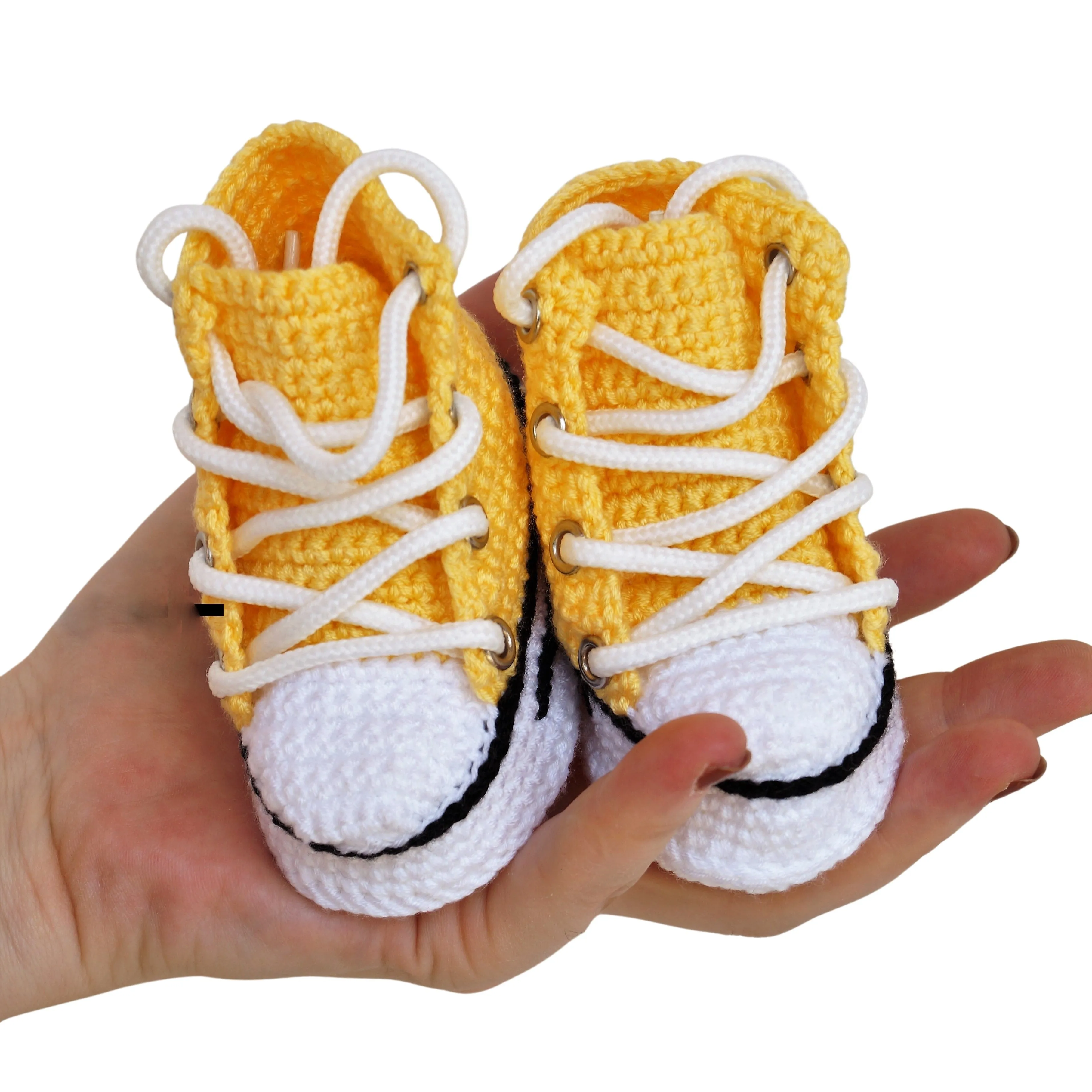 Newborn Baby Booties Yellow Slippers Socks - Infant Baby Shower Soft Sneakers