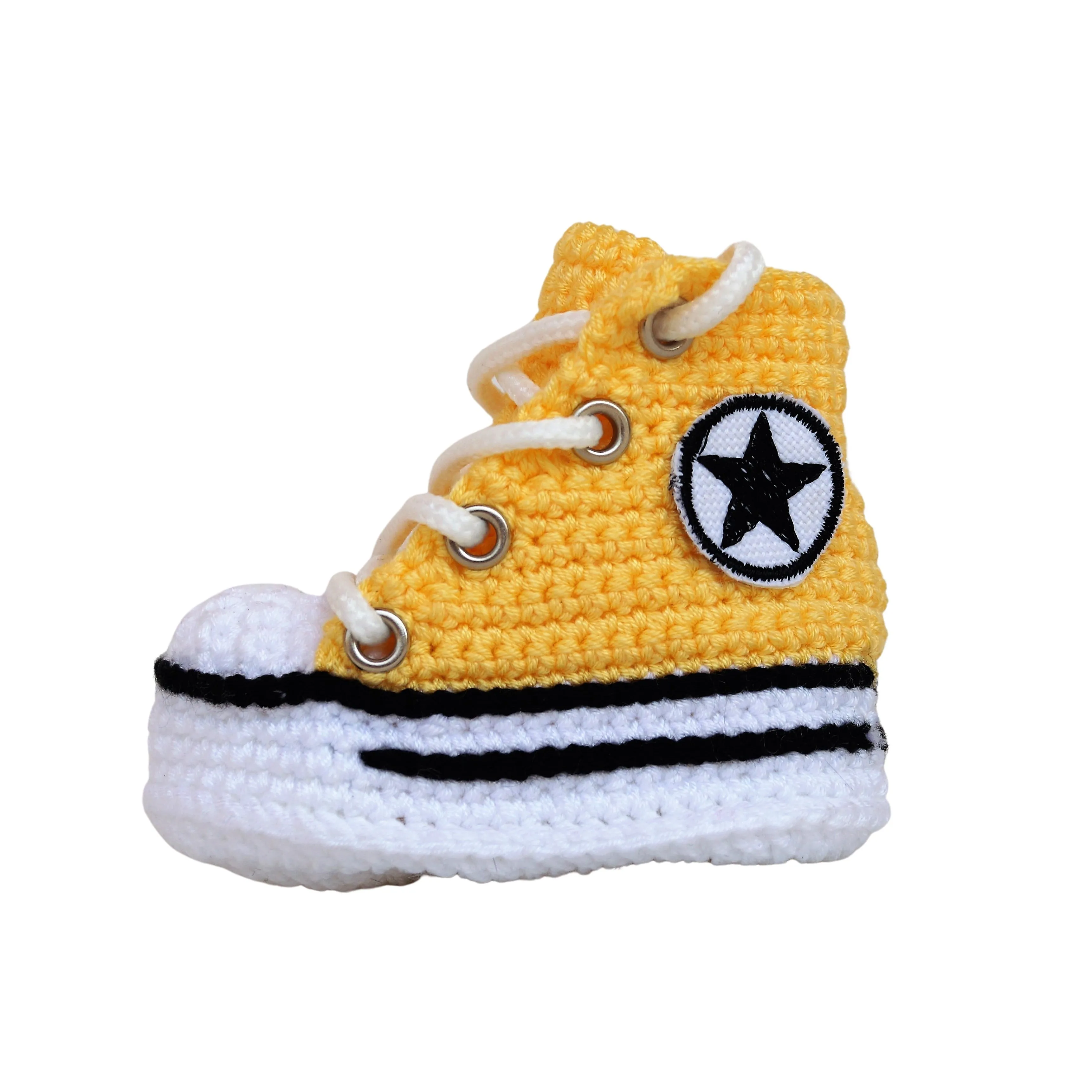 Newborn Baby Booties Yellow Slippers Socks - Infant Baby Shower Soft Sneakers