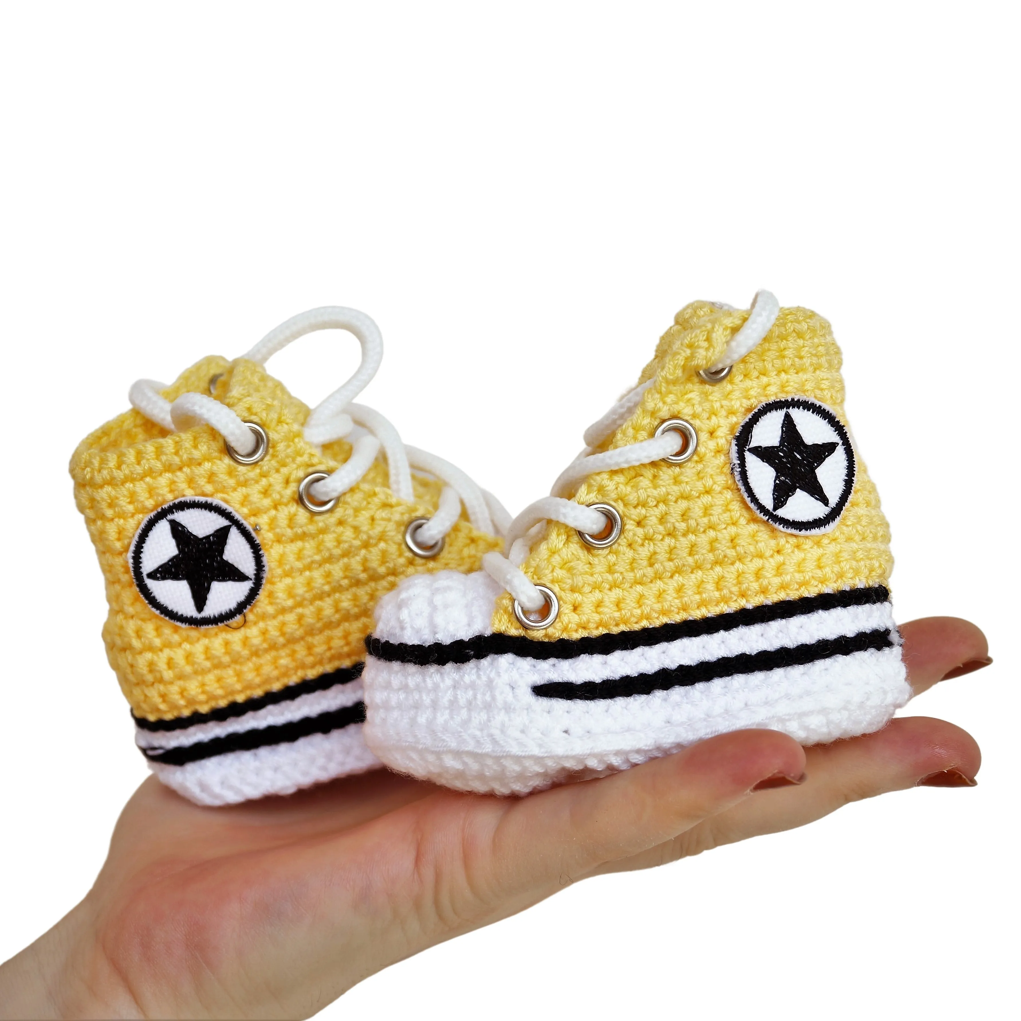 Newborn Baby Booties Yellow Slippers Socks - Infant Baby Shower Soft Sneakers