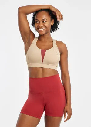 Oiselle | Double Breasted Bra | Women's | Taupe