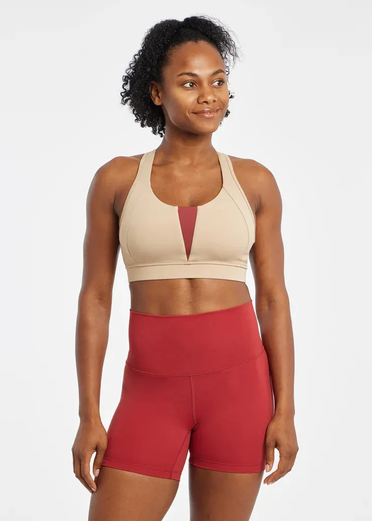 Oiselle | Double Breasted Bra | Women's | Taupe