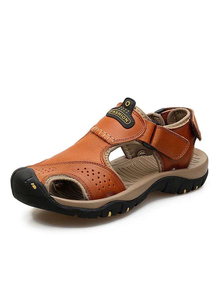 Open Toe Leather Men'S Casual Sandals