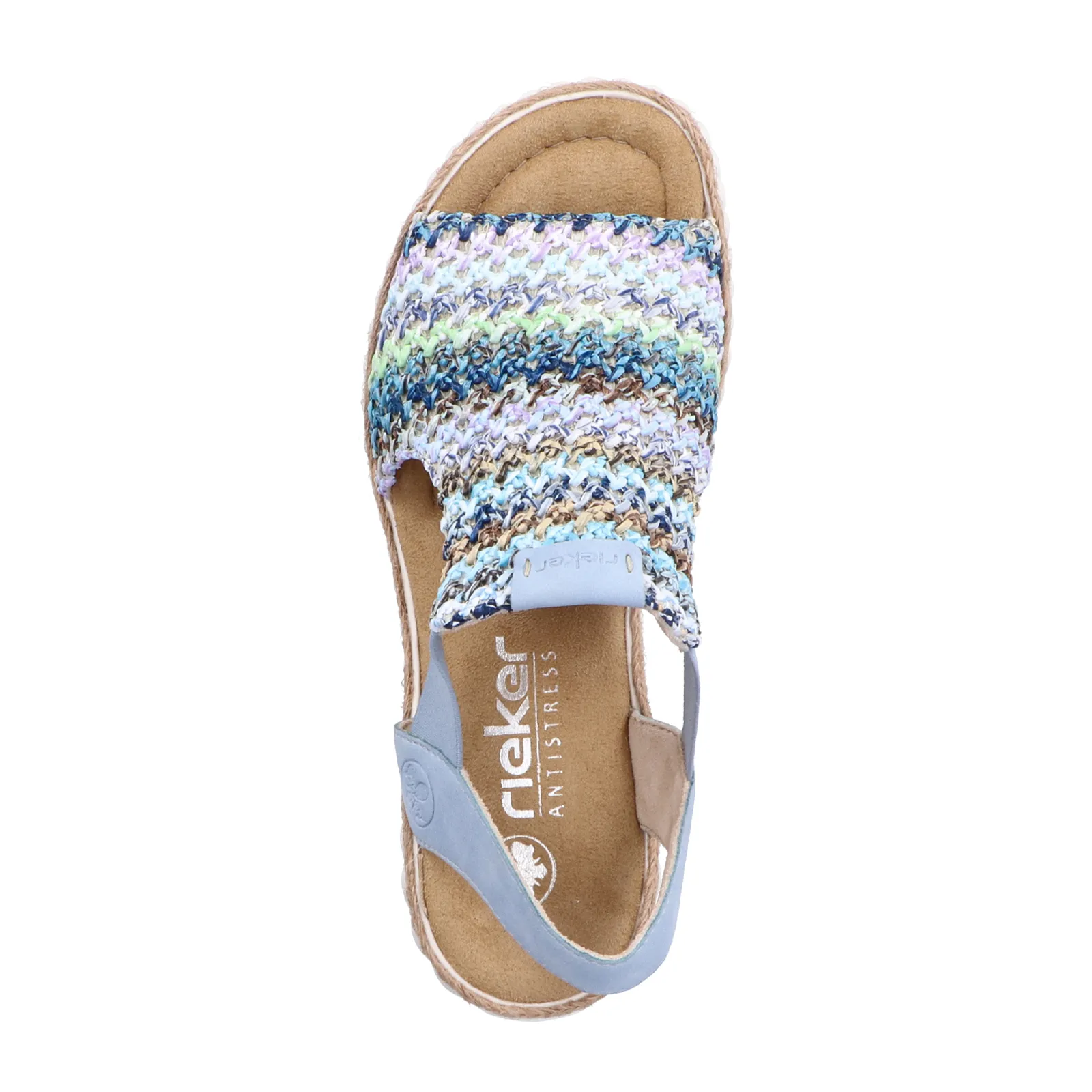 Rieker Rose 69172-91 Wedge Sandal (Women) - Blue Multi/Aqua