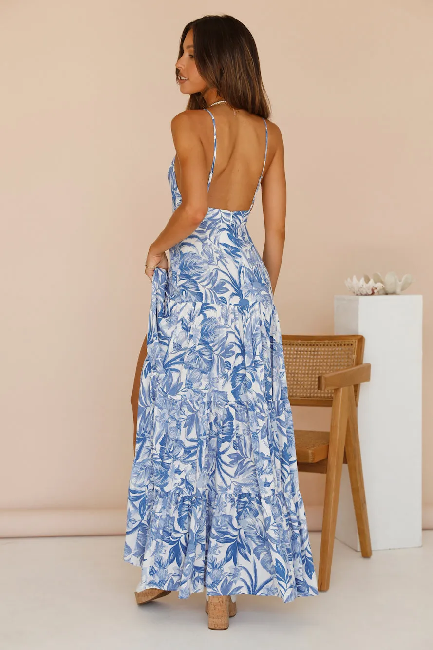 SEVEN WONDERS Kiah Maxi Dress Blue Floral