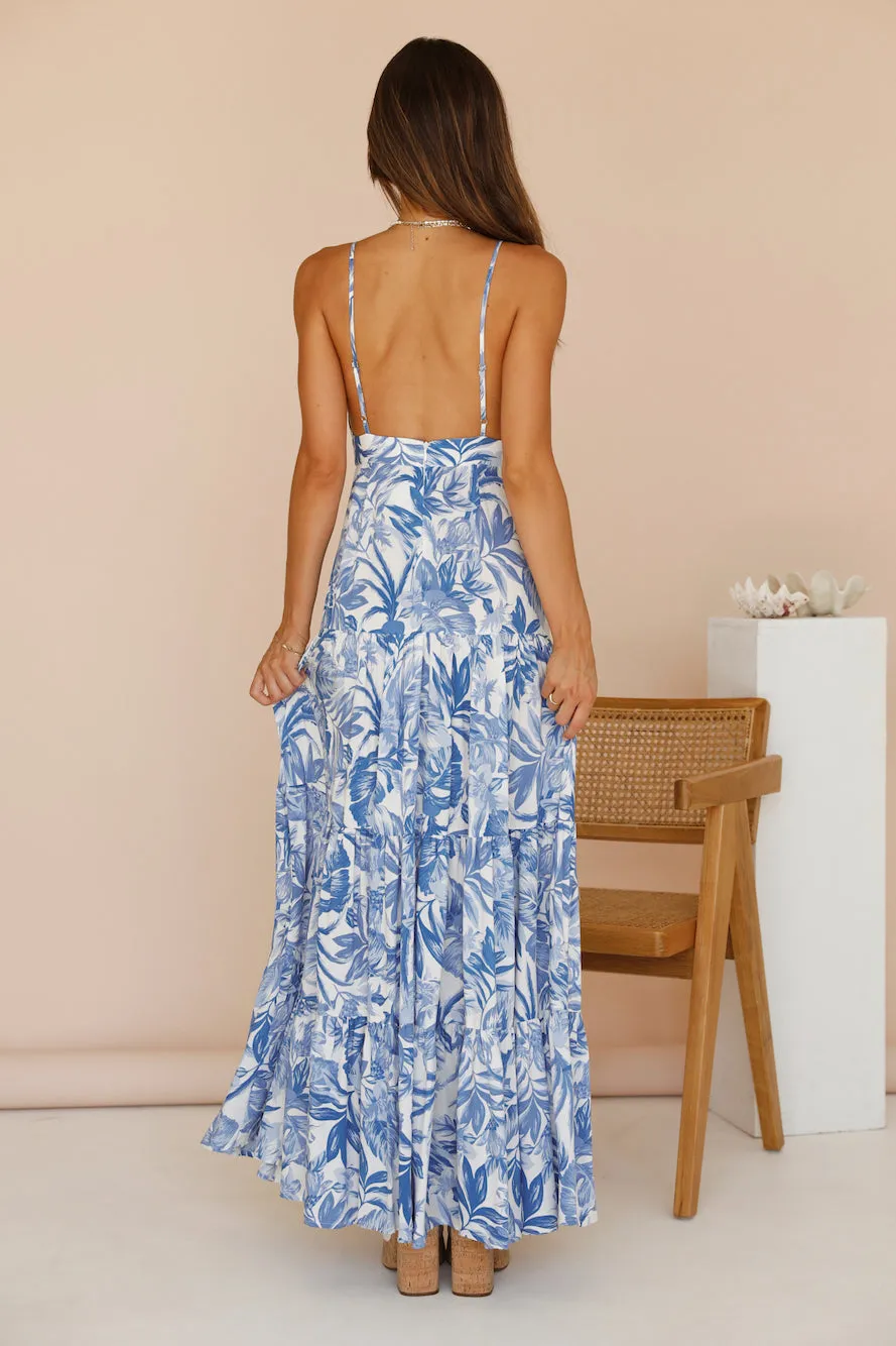 SEVEN WONDERS Kiah Maxi Dress Blue Floral