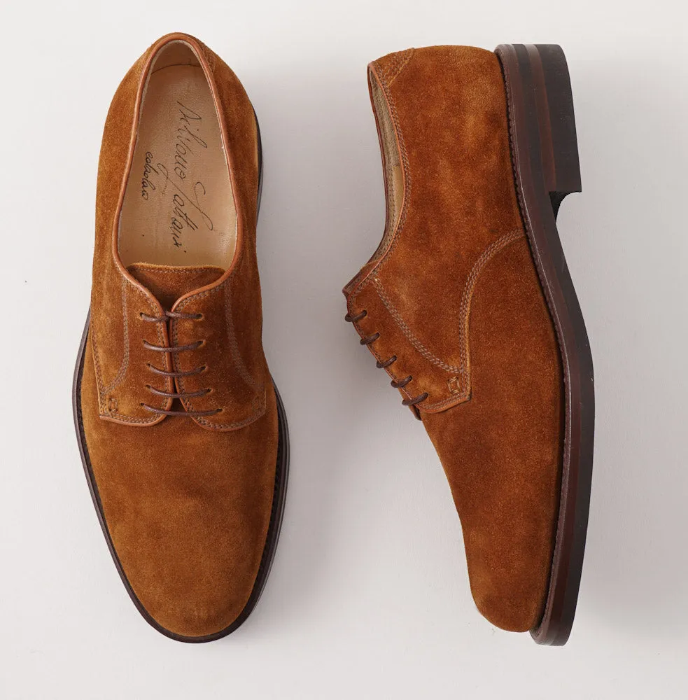 Silvano Lattanzi Plain Toe Derby in Snuff Suede