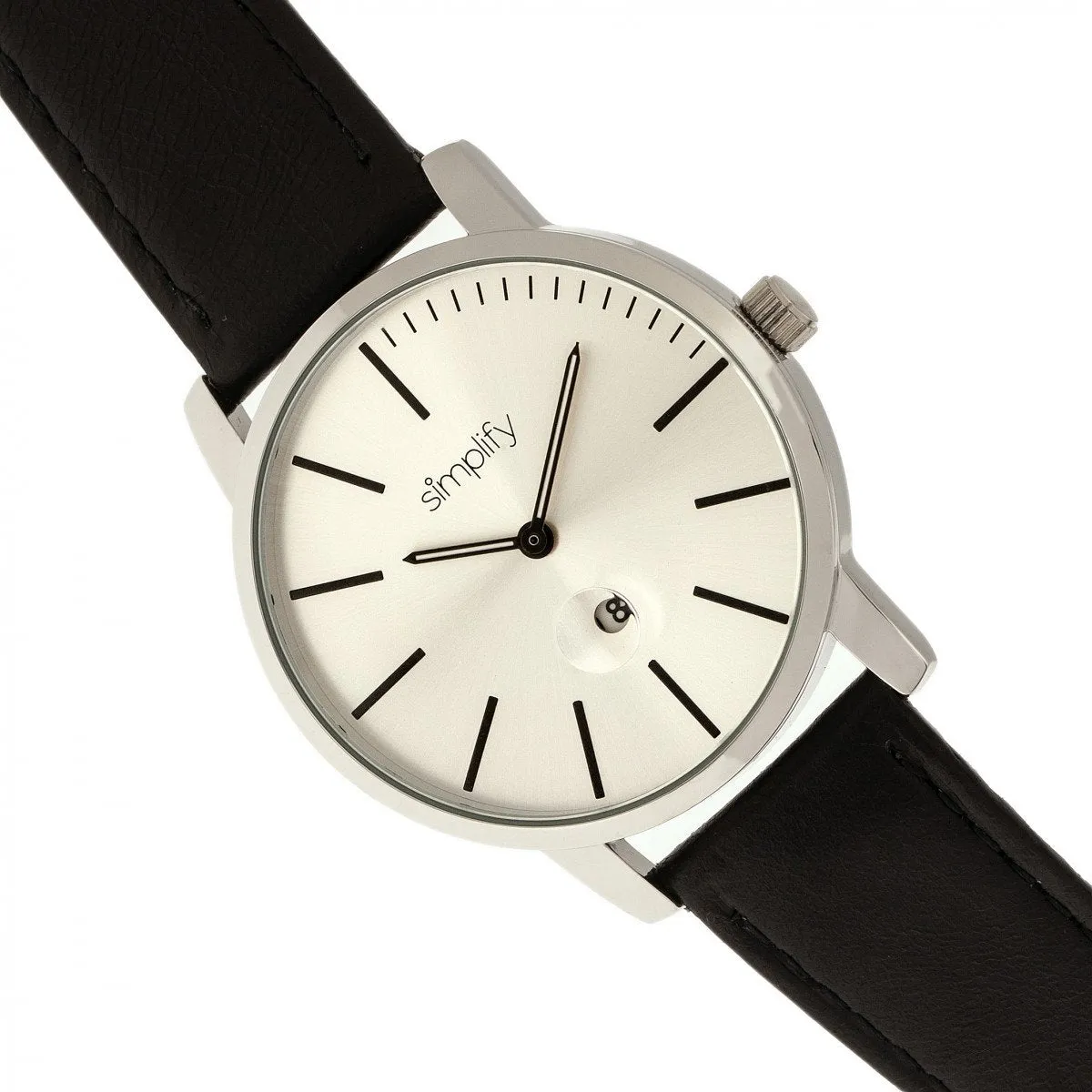 Simplify The 4700 Leather-Band Watch w/Date