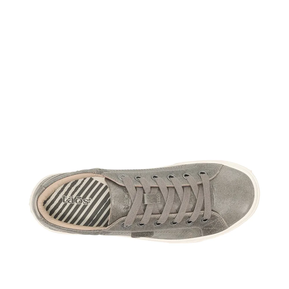 Taos Women's Plim Soul Luxe Leather Lace Sneaker in Olive Fatigue