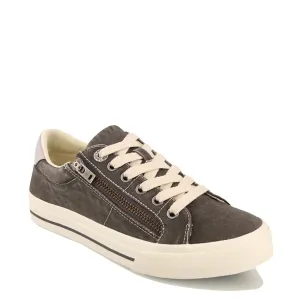 Taos Women's Z Soul Side Zip Canvas Lace Sneaker in Graphite