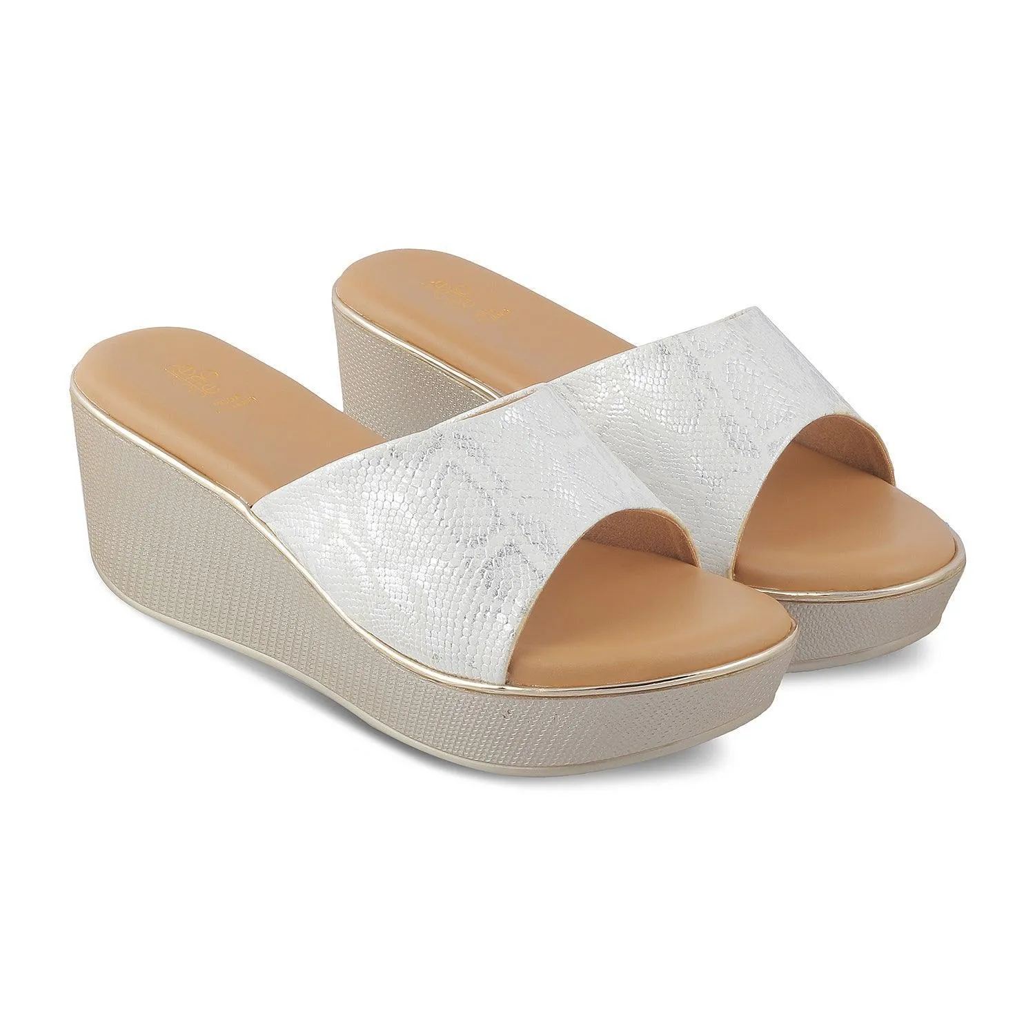 The Samantha White Women's Dress Wedge Sandals Tresmode