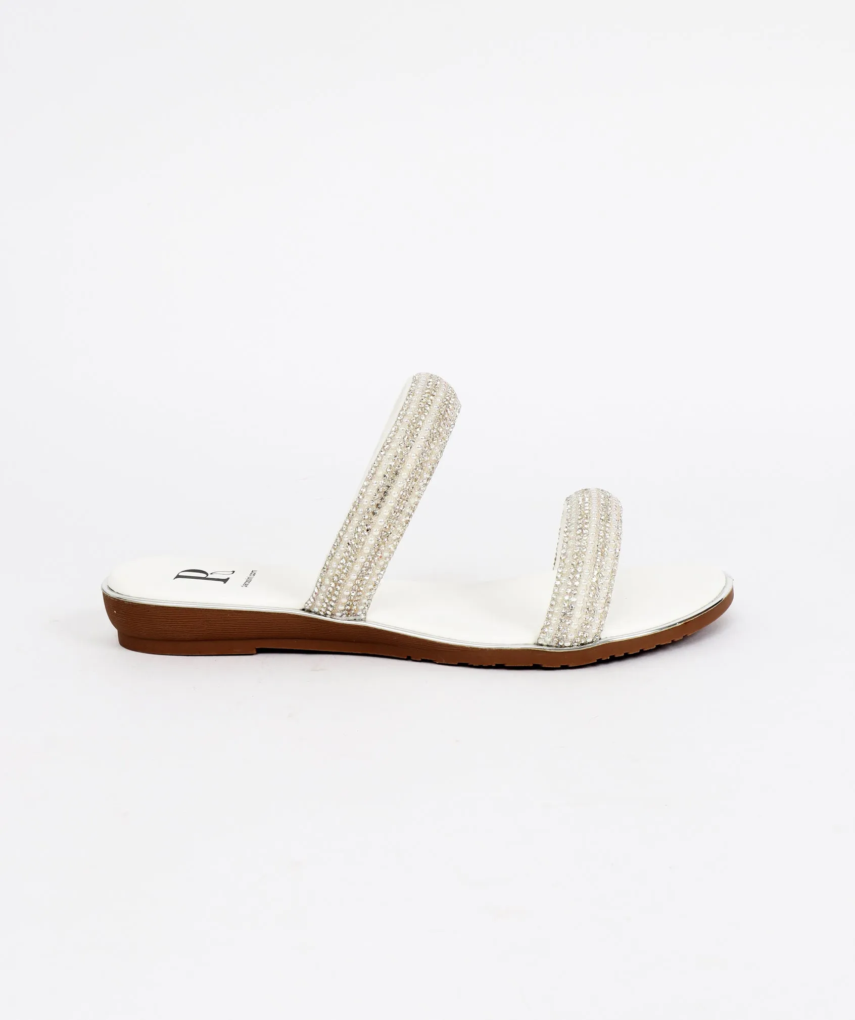 Women`s Rhinestone Summer Sandals - White