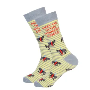 Yellow Striped Meet Me In The Winners Circle Sock