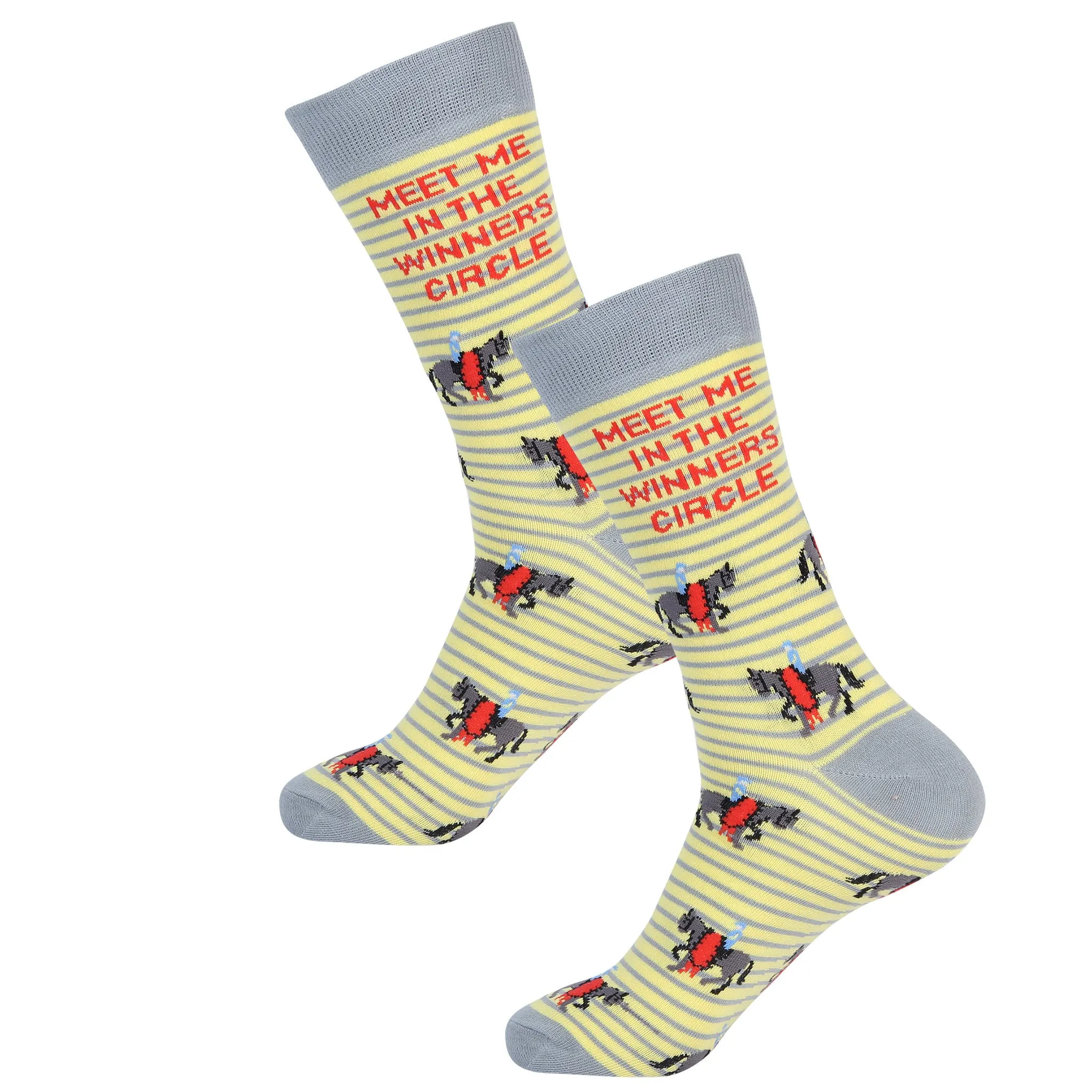 Yellow Striped Meet Me In The Winners Circle Sock